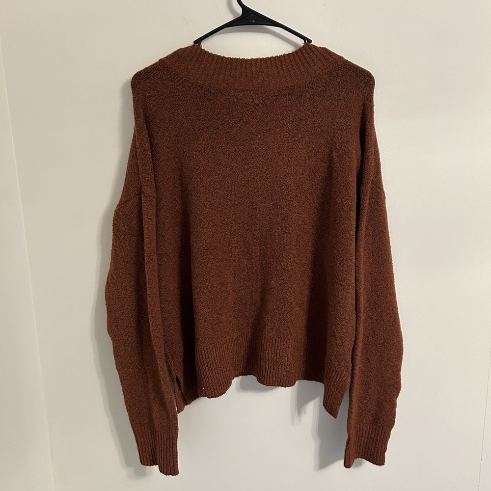 A.N.A‎ A New Approach Women's V Neck Sweater Rust Burnt Orange Size Large - Picture 3 of 7